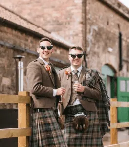 fraoch floral design the grooms. same sex wedding. buttonholes. the rhynd