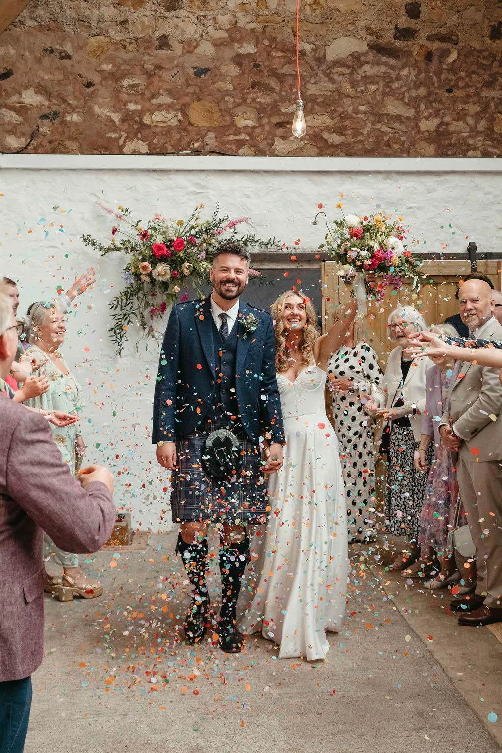 fraoch floral design wedding flowers fife. wedding at the cow shed crail. venue décor styling and brides bouquet by fraoch floral design. wedding florist in fife